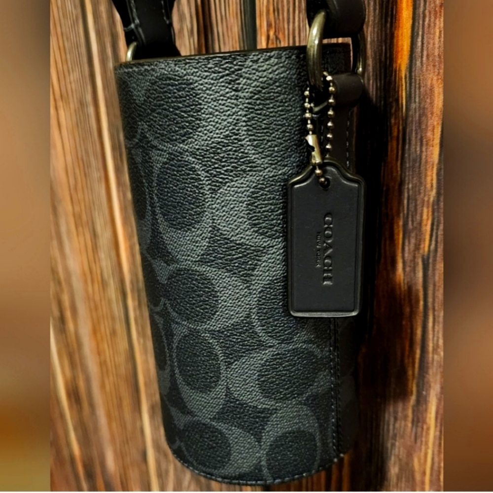 New Coach Water Bottle Crossbody Bag In Signature Canvas  Style #C9985